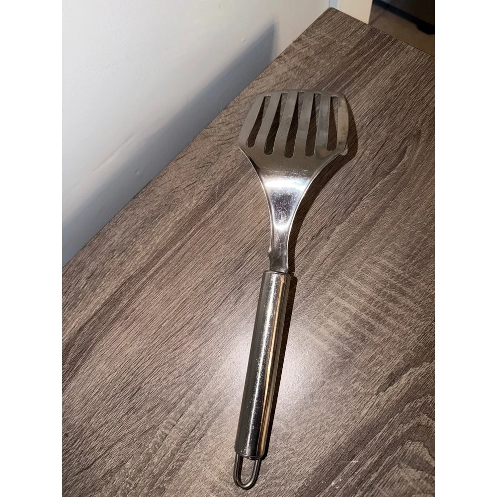 T-Fal Stainless Steel Slotted Turner Spatula Kitchen Utensil Silver 13 Inch
